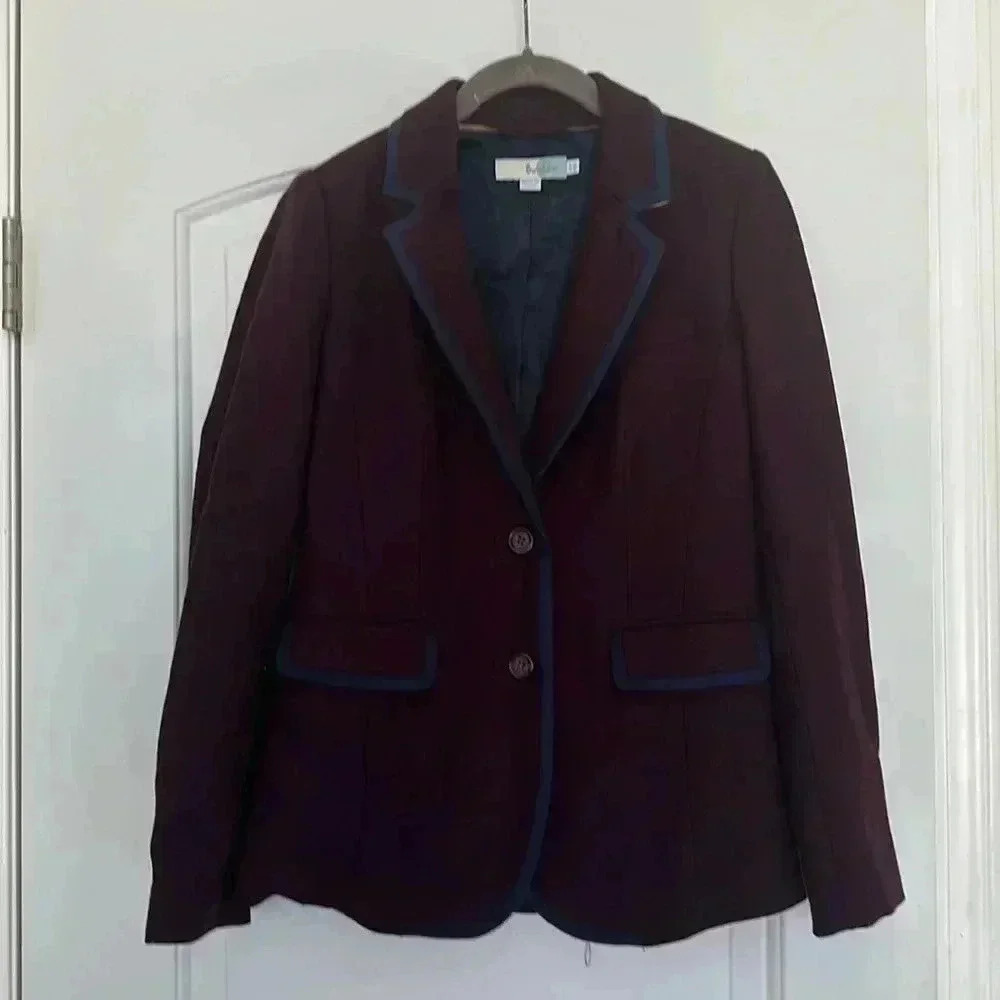 Boden Burgundy/Purple Wool Blazer Sz 4